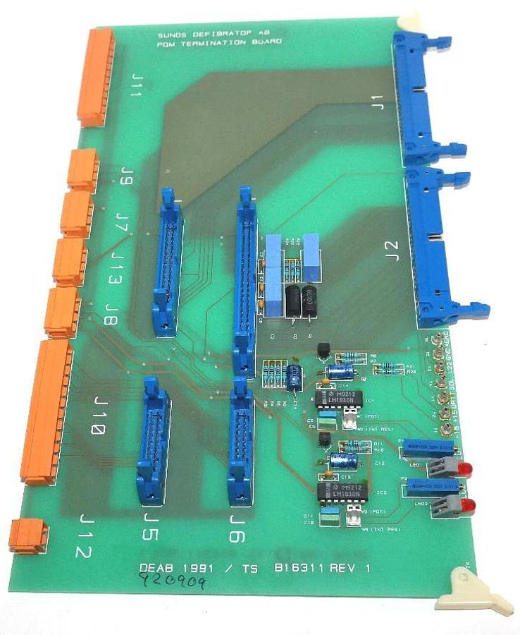 Used SUNDS DEFIBRATOR AB PQM TERMINATION BOARD DEAB 1991 / TS B16311 REV 1, 9007750