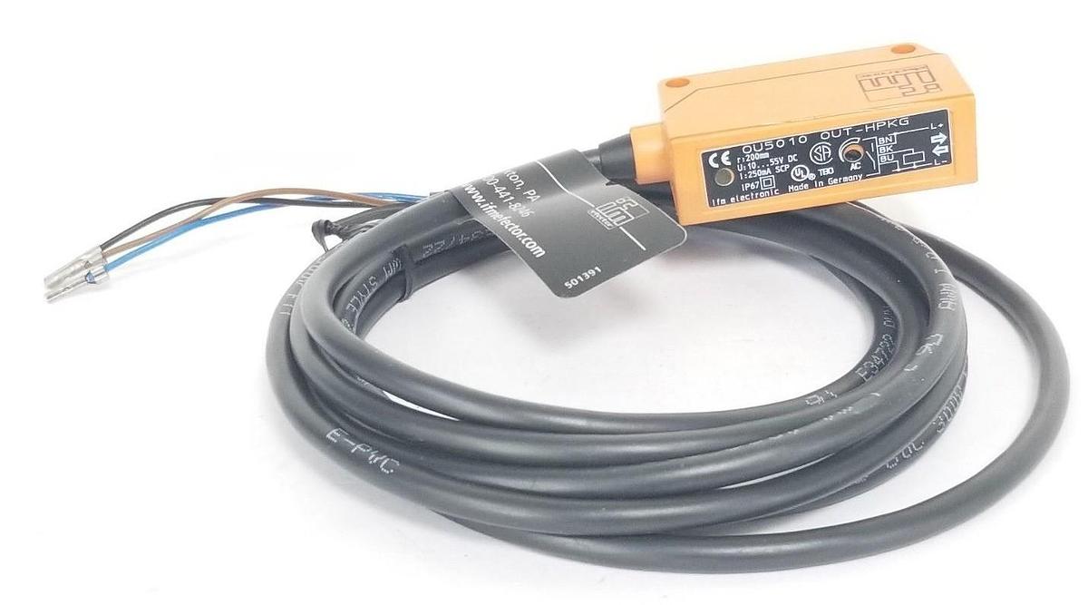 Used NEW IFM EFECTOR OU5010 DIFFUSE REFLECTION SENSOR OUT-HPKG