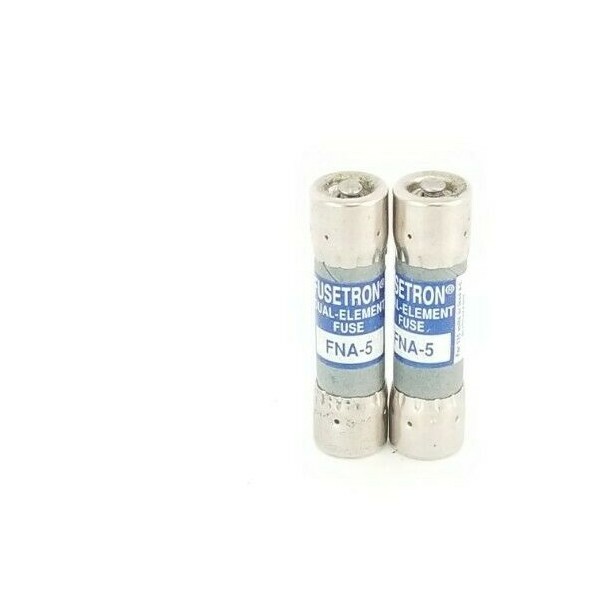 Used LOT OF 2 NEW COOPER BUSSMANN FNA-5 FUSETRON DUAL ELEMENT FUSES FNA5