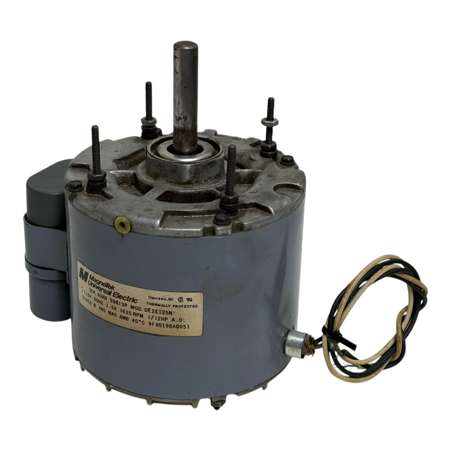 Used MagneTek Universal Electric DE2E125N 1/12HP 1625RPM 115V HVAC Blower Motor Used