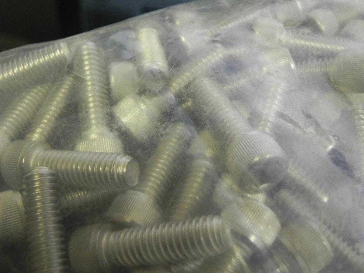 Used BAG OF 54 NON-VENTED VACUUM SCREWS 5/16-18X1" HEX HEAD C-1816-N REDIVAC