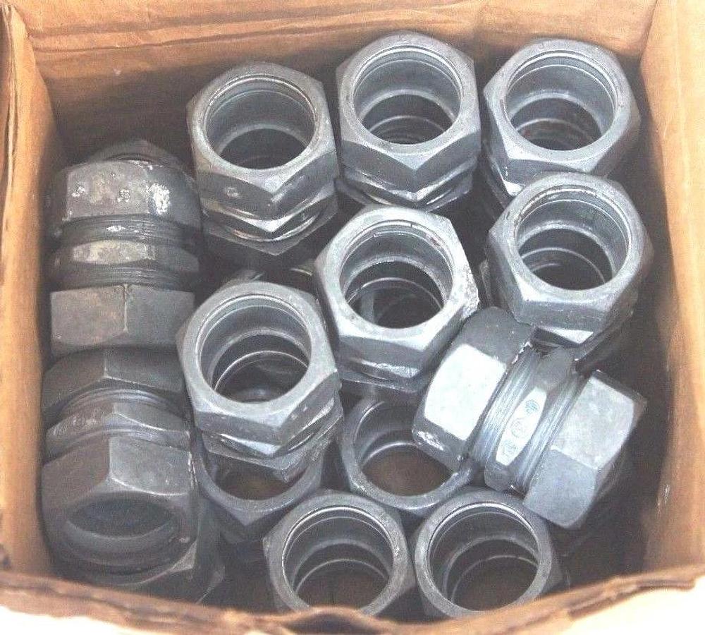 BOX OF 23 BRIDGEPORT 261-DC EMT COUPLINGS 3/4" COMPRESSION TYPE CONCRETE TIGHT