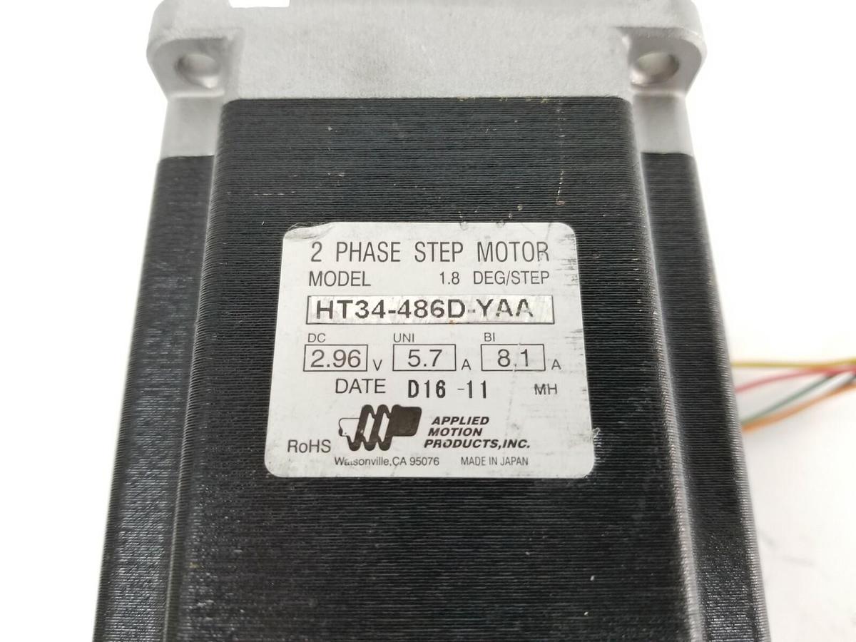 Used APPLIED MOTOR PRODUCTS HT34-486D-YAA 2-PHASE STEP MOTOR 2.96V 1.8 DEG. STEP
