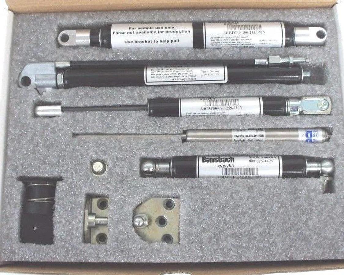 Used NIB BANSBACH EASYLIFT GAS SPRING KIT INCLUDES GAS SPRINGS AND ADJUSTABLE DAMPERS