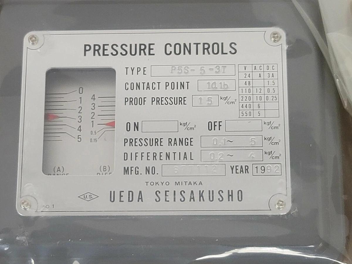 Used NIB UEDA SEISKUSHO P5S-5-3T PRESSURE SWITCH P5S53T