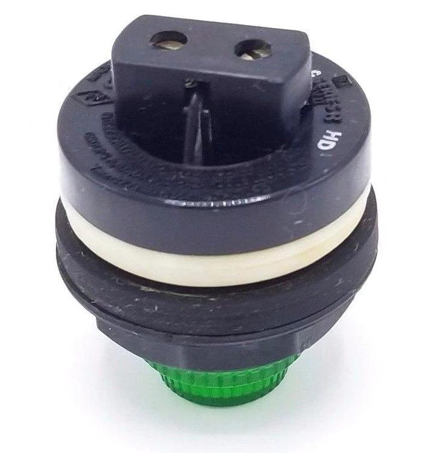 Used SQUARE D 9001-KP44G SER. B GREEN PILOT LIGHT 30MM, 20/30V, 9001KP44G