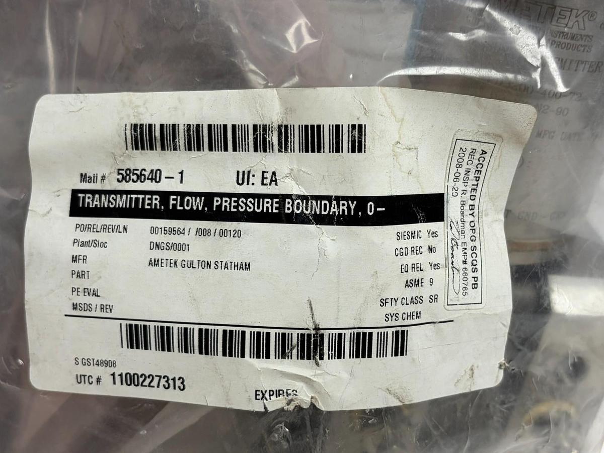 Used AMETEK PD3200-400-72 Pressure Transmitter Gulton-Statham 0-100 KPA New Surplus