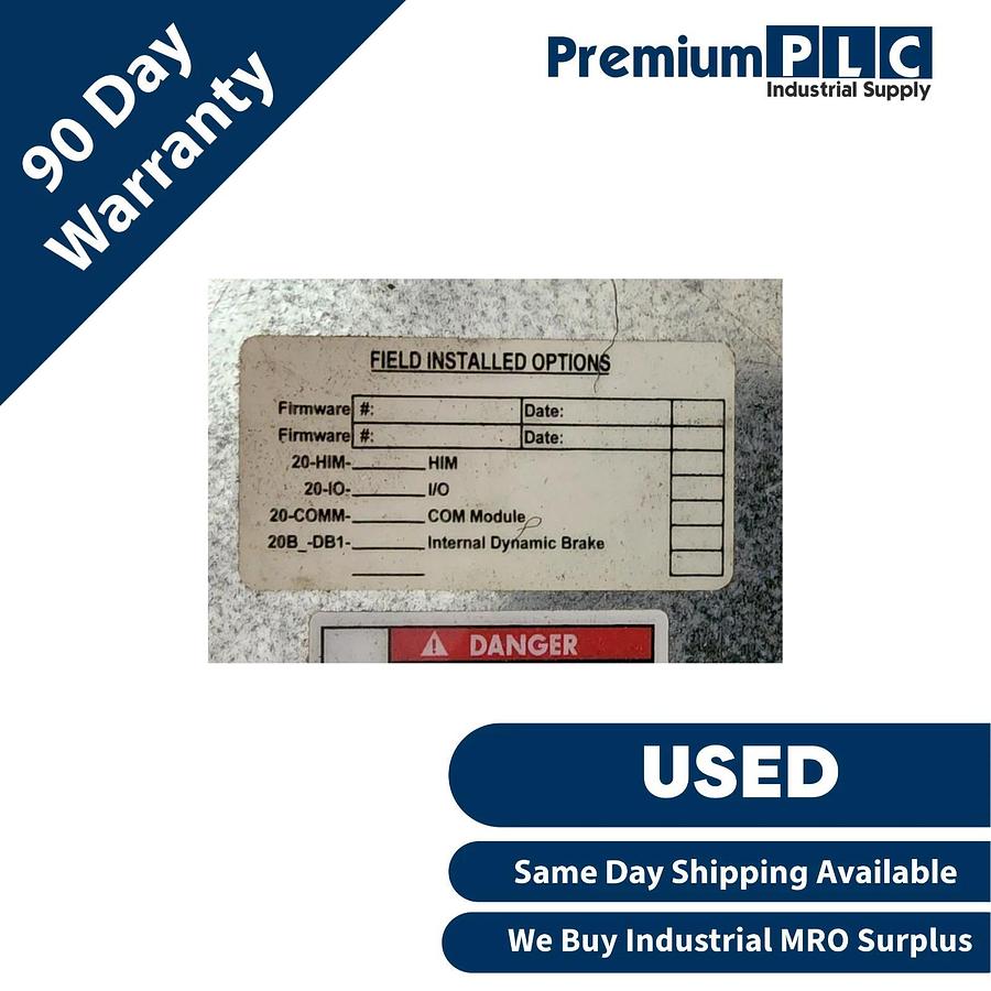 Used USED ALLEN BRADLEY 20DD156A0NYNA1DNK /A PowerFlex 700S AC DRIVE 125HP 480V READ