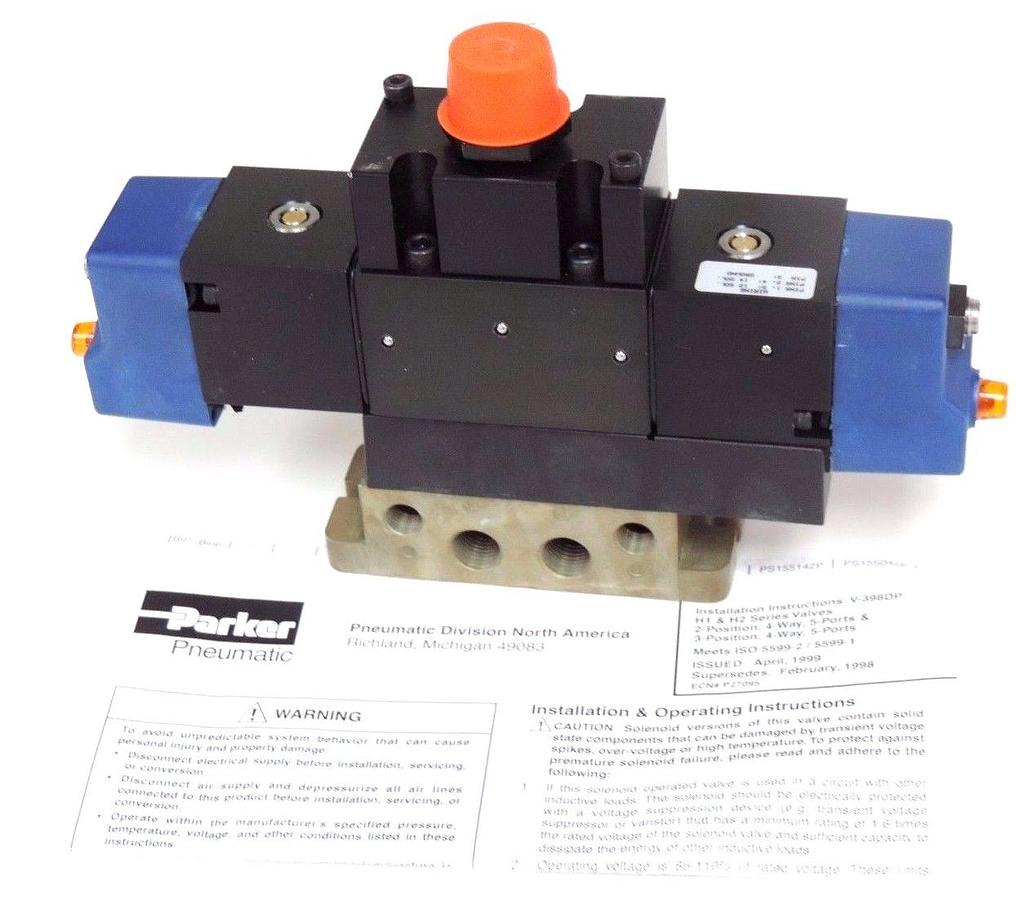 Used NEW PARKER H12A3BG3B9000GA VALVE 150PSI, 24VDC: 2.5W, H12WXBG3B9000GA , K593-330