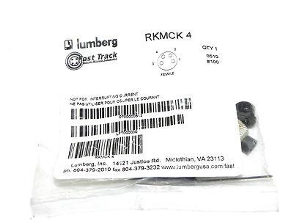 NEW LUMBERG RKMCK 4 ATTACHABLE CONNECTOR, FEMALE CONNECTOR, 4-POLE RKMCK4