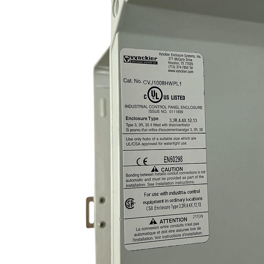 Used nVent HOFFMAN CVJ1008HWPL1 Fiberglass Enclosure 10x8x4 Clearview Window, NSMP