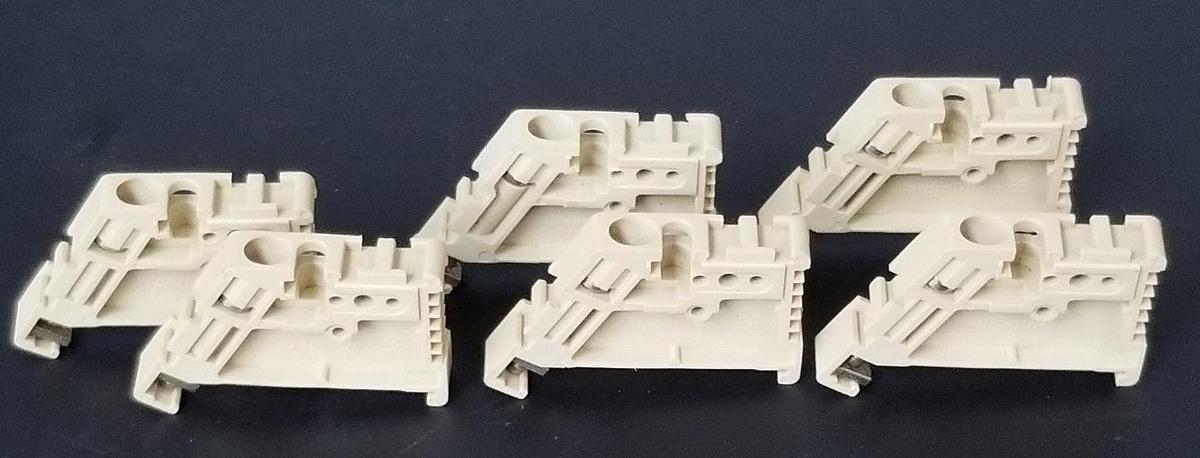 Used LOT OF 6 NEW WEIDMULLER EW-35, TERMINAL BLOCK END BRACKETS 46X27X8.5MM, EW35