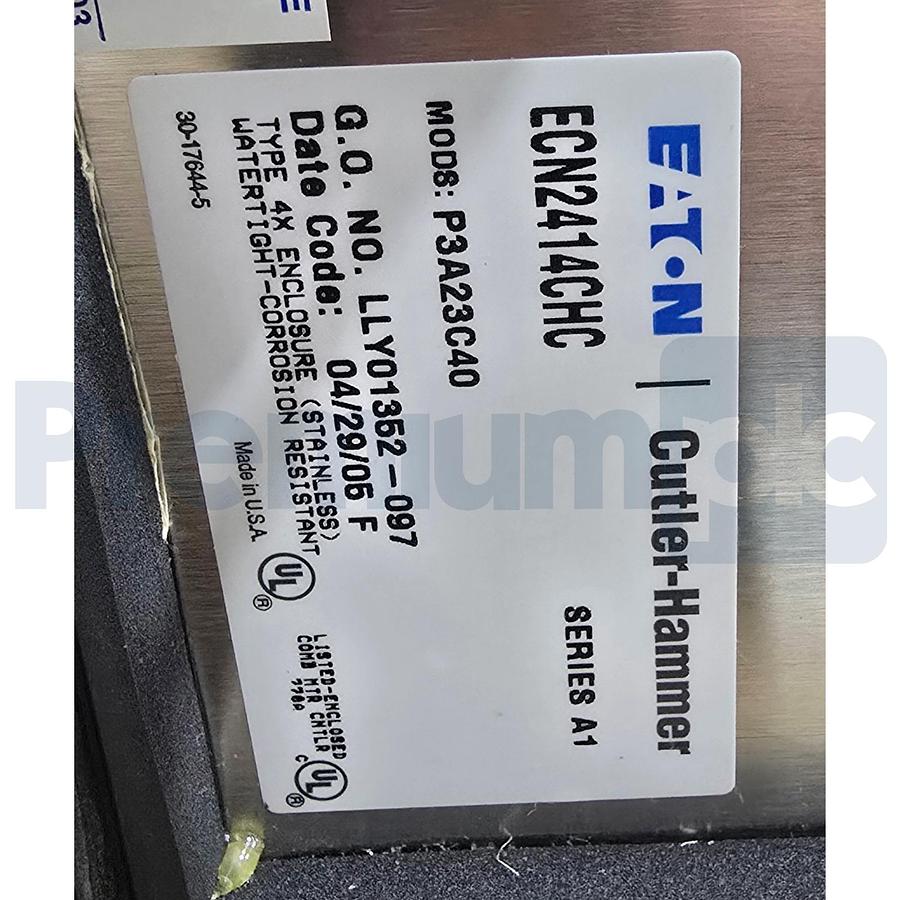 Used EATON CUTLER-HAMMER ECN2414CHC MODS: P3A23C40 NEMA MOTOR CONTROL W/ IQ504A NSMP