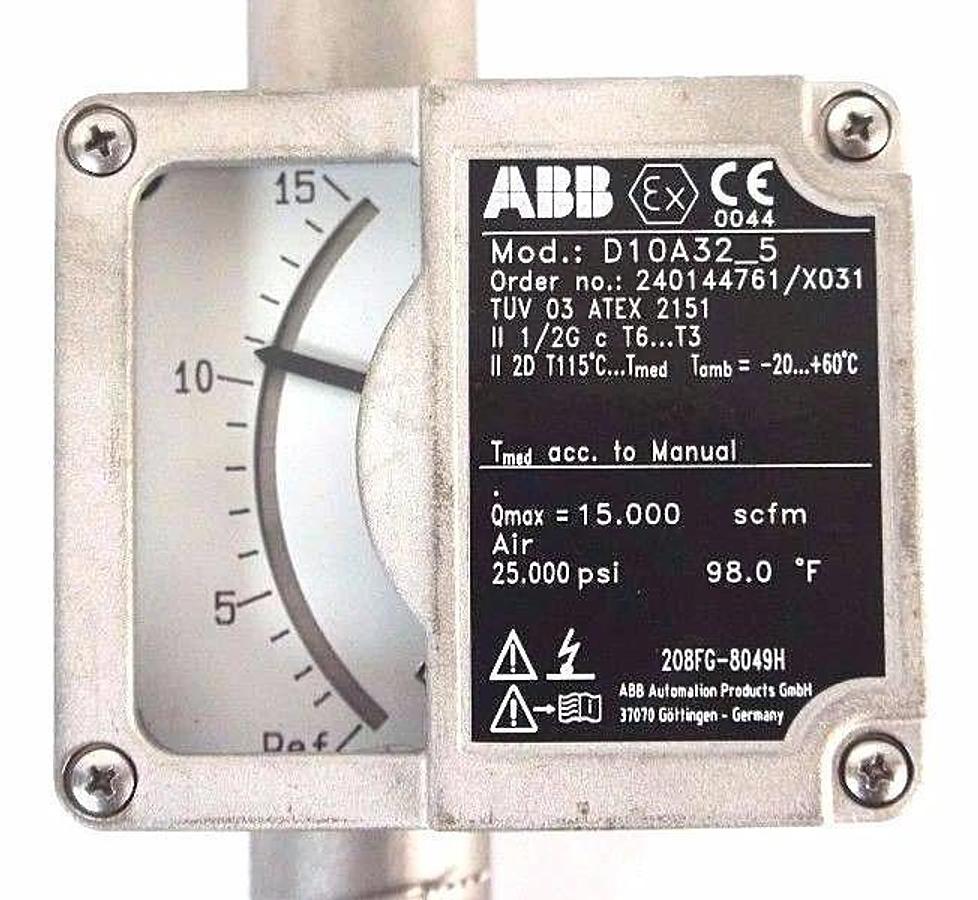 NEW ABB D10A32-5 FLOWMETER 1/2" NPT ORDER NO. 240144761/X031 D10A325