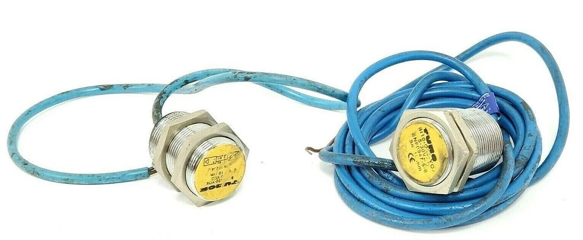 Used LOT OF 2 TURCK BI10-G30-Y0X G-BARREL WITH CABLES BI10-G30-Y0X, 5-30VDC