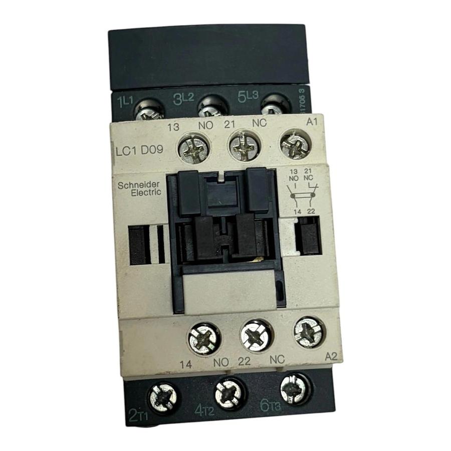 Used Schneider Electric LC1D09 TeSys 3-Pole Contactor with LAD4BB Adapter
