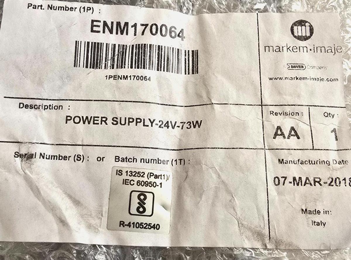 Markem-Imaje ENM170064 Crayon Plus Power Supply 24V 73W CRCO-43566 | 4020 Series