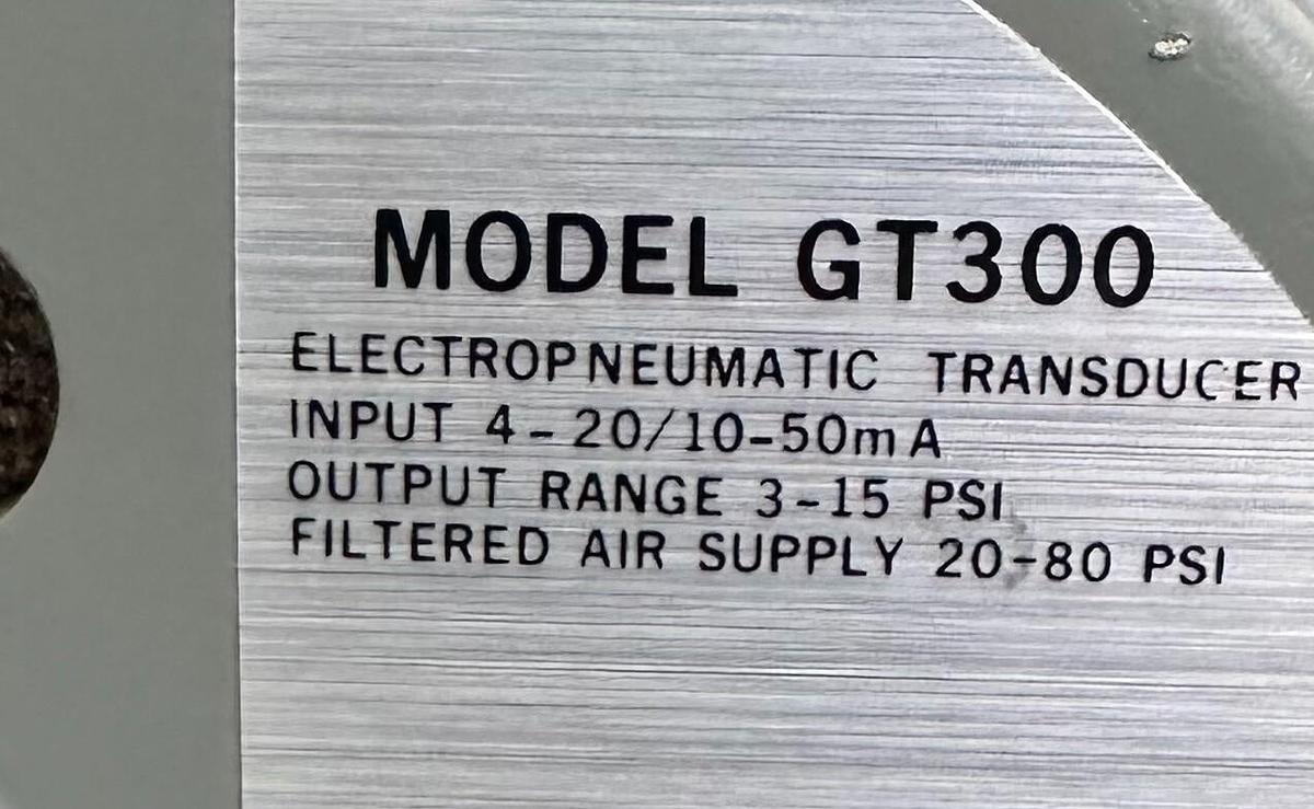 Used ITT CONOFLOW GT300 PNEUMATIC TRANSDUCER 4-20/10-50mA 3-15PSI