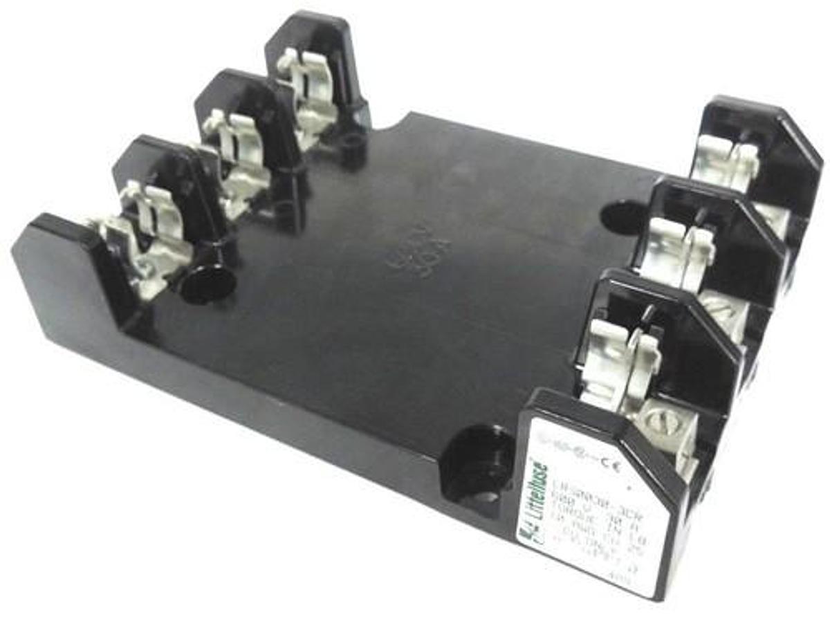 Used NEW LITTELFUSE LR60030-3CR UL CLASS R FUSE BLOCK W/ BOX LUG TERMINAL 600V 30A