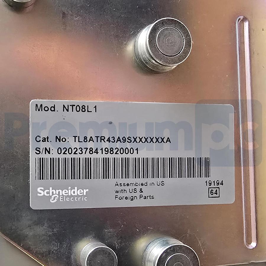 Square D TL8ATR43A9SXXXXXXA MasterPact NT Breaker Mod. NT08L1 3P 480V 800A NSMP