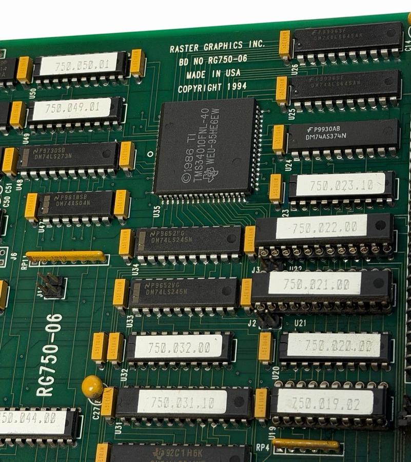 Used RASTER GRAPHICS INC. RG-750-06 GRAPHICS BOARD RG75006