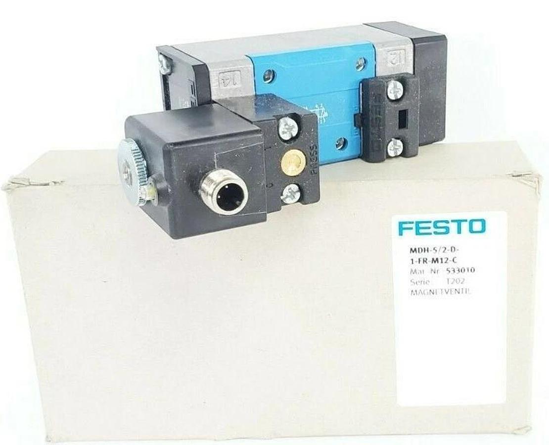 Used NIB FESTO MDH-5/2-D-1-FR-M12-C SOLENOID VALVE MAT. NR. 533010 SERIE: T202