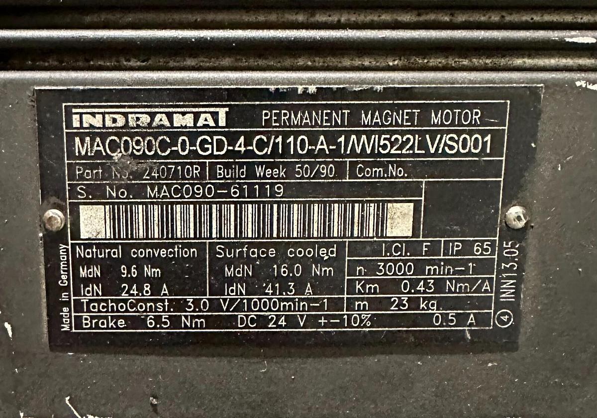 Used REPAIRED INDRAMAT MAC090C-0-GD-4-C/110-A-1/WI522LV/S001 SERVO MOTOR 240710R