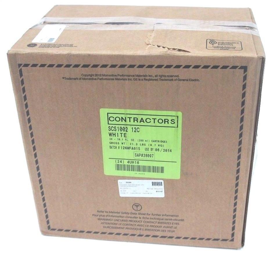 Used NEW GE SCS1000 CONTRACTORS SILICONE SEALANT WHITE, CASE OF 24, SCS1002 12C