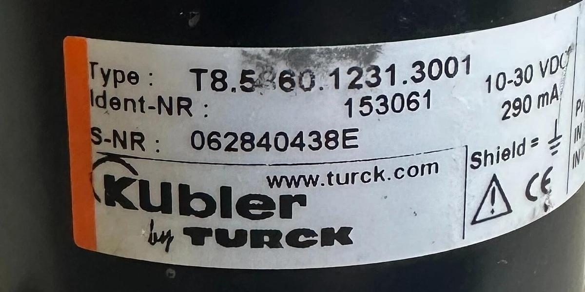 Used KUbler TURCK T8.5860.1231.3001 / T8586012313001 ENCODER 153061 10-30Vdc 290mA