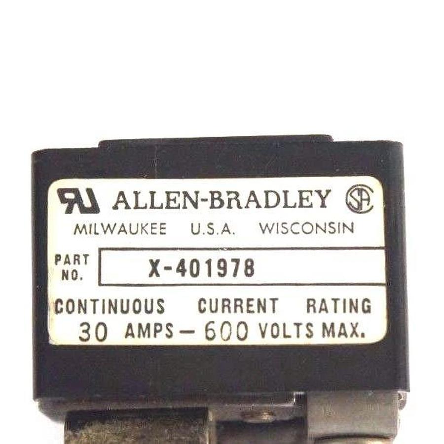 Used ALLEN BRADLEY X-401978 FUSE BLOCK 30AMP, 600 VOLT MAX, X401978