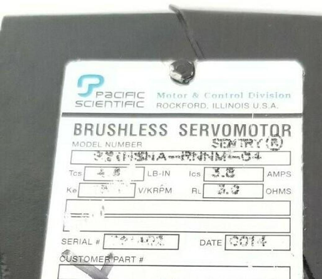Used PACIFIC SCIENTIFIC S21HSNA-RNNM-04 SERVO MOTOR SENTRY 3.8A 3.0 OHMS 15V/KRPM