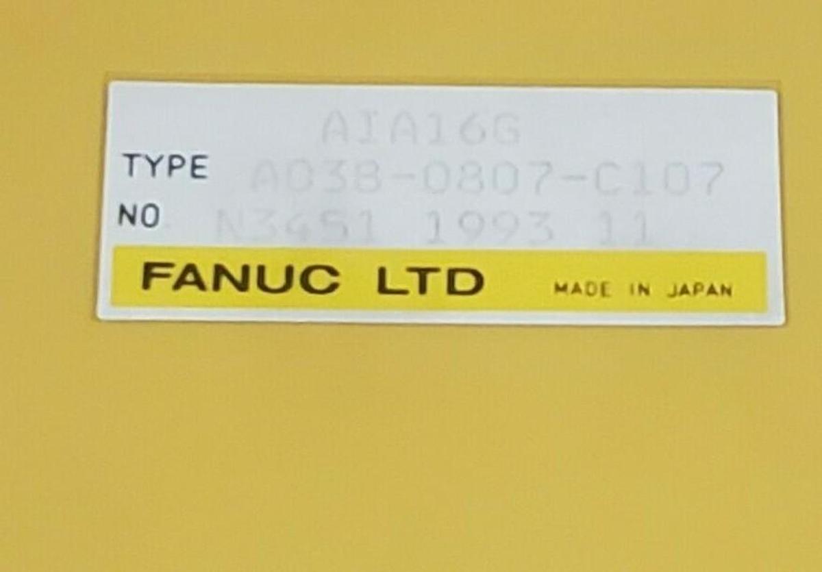 Used FANUC A03B-0807-C107 AIA16G INPUT MODULE AIA16G NO. N3441 1993 11