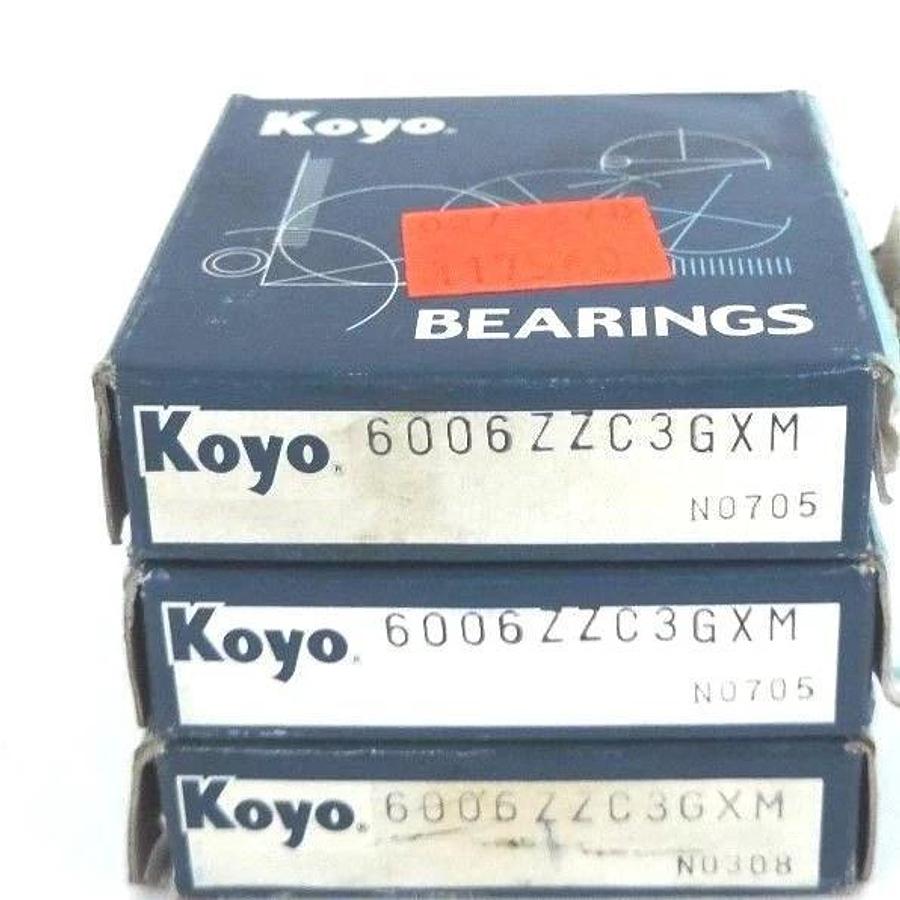 Used LOT OF 3 NIB KOYO 6006-ZZC3GXM BALL BEARING 30X55X13MM SHIELDED DEEP GROOVE