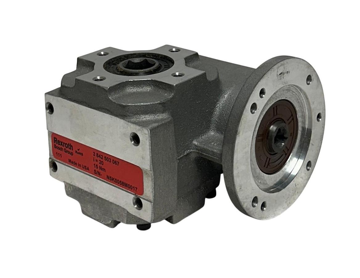Used BODINE / REXROTH 3842503067 SLIP-ON GEAR REDUCER 20:1 RATIO 15Nm OEM NSMP