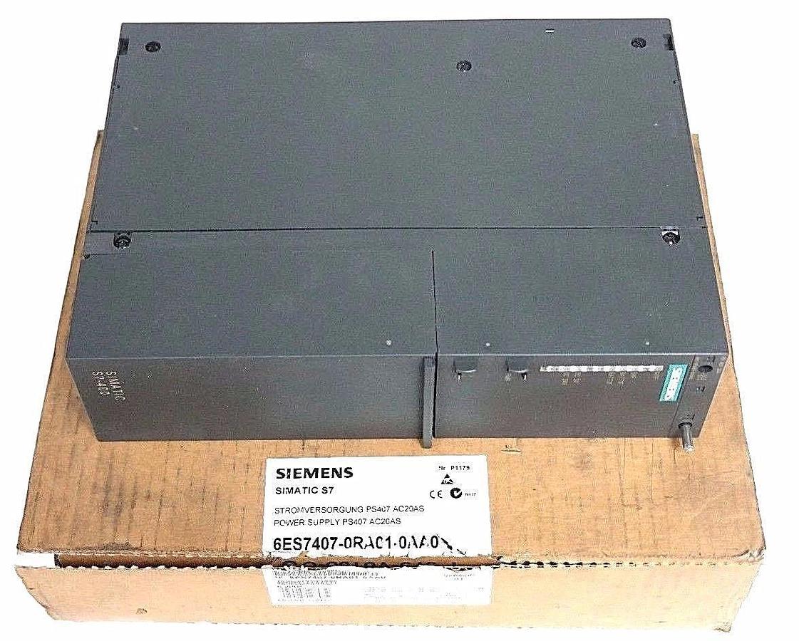 NEW SIEMENS SIMATIC S7 6ES7407-0RA01-0AA0 POWER SUPPLY PS407 AC20AS VERSION 1