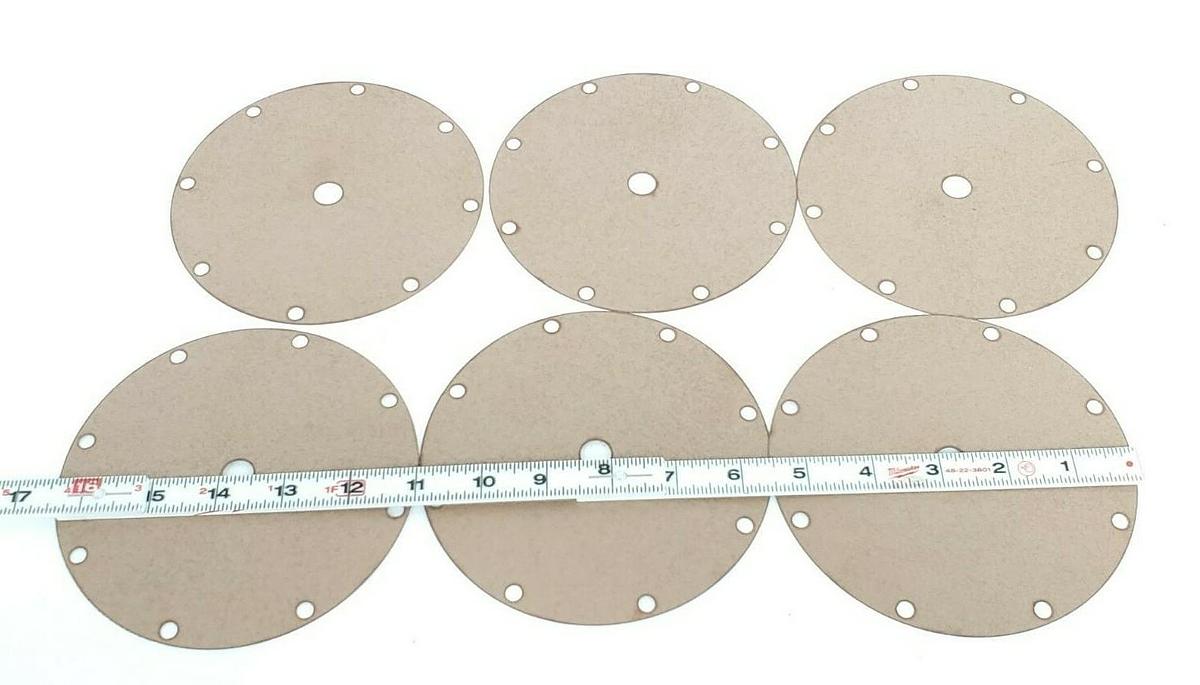 Used .0LOT OF 6 KRONES 8-F00-11-3948 PADS T=0.5 OD=141.0, 0002374726