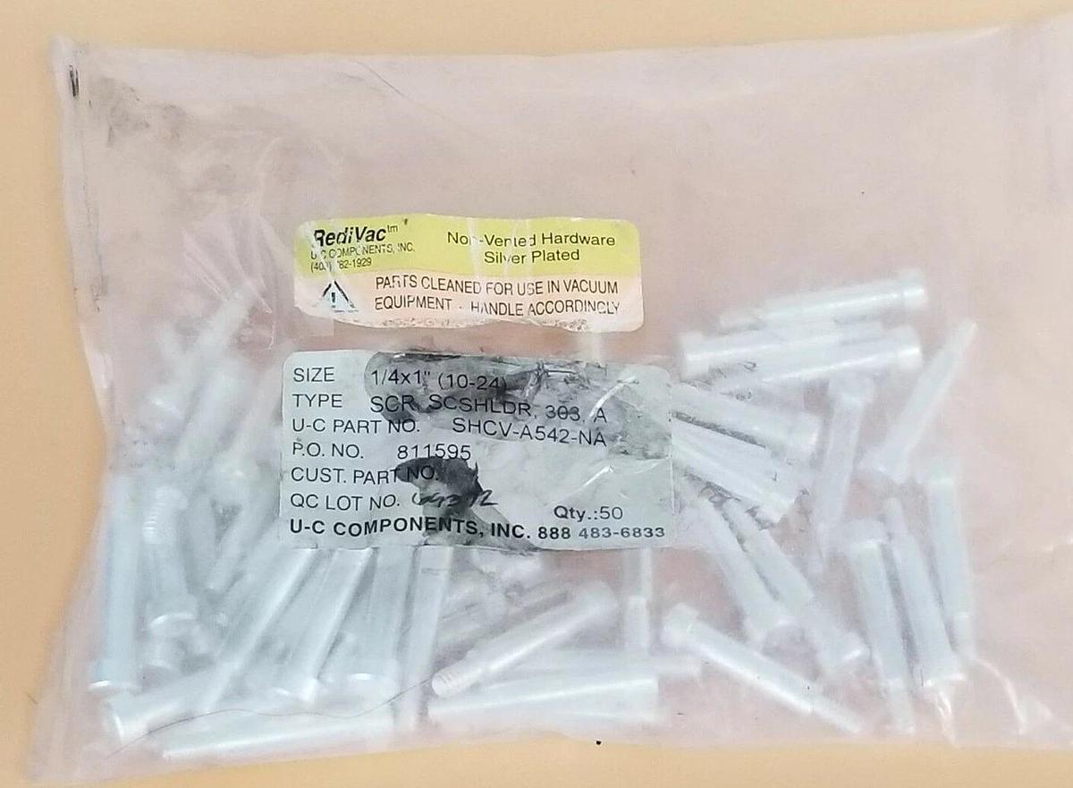 Used BAG OF 50 NEW REDIVAC SHCV-A542-NA SILVER PLATED NON VENTED 1/4x1'' SCSHLDR