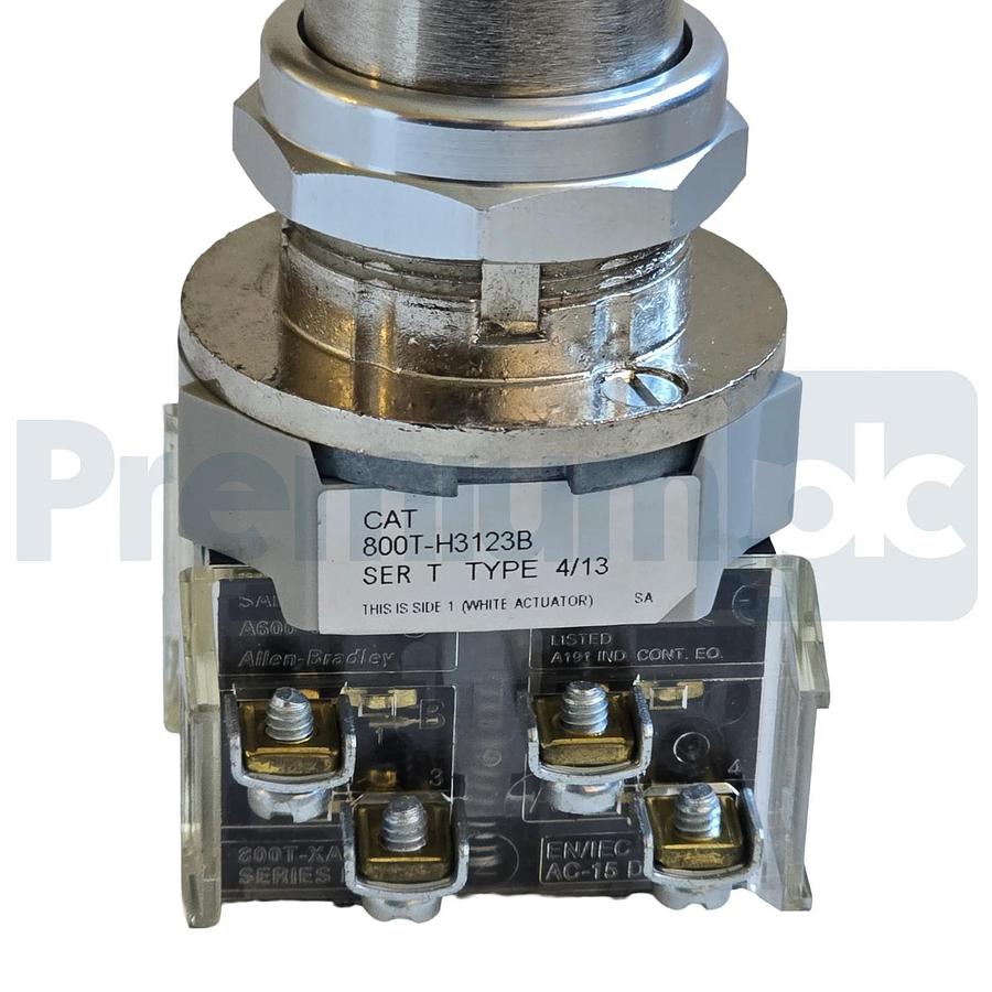 Allen-Bradley 800T-H3123B /T Selector Switch 30mm 2Pos Cyl. Lock 2 NO/2 NC NSNP