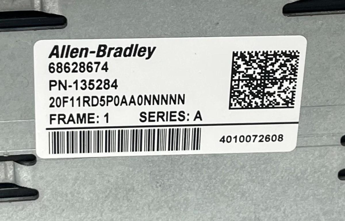 Used Allen-Bradley PowerFlex 753 VFD 20F11RD5P0AA0NNNNN 3HP/2HP Frame 1 , w/ HIM
