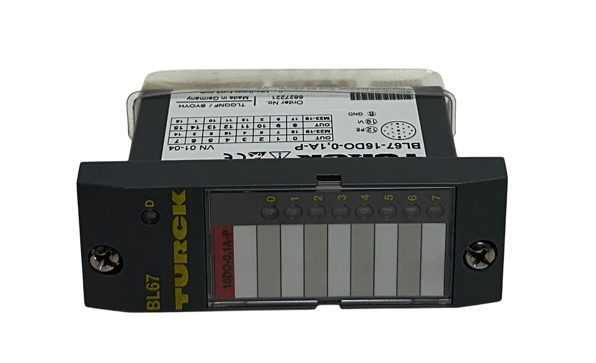 Used TURCK BL67-16DO-0.1A-P / BL6716DO01AP DIGITAL OUTPUT MODULE BL67 6827221 NSNP