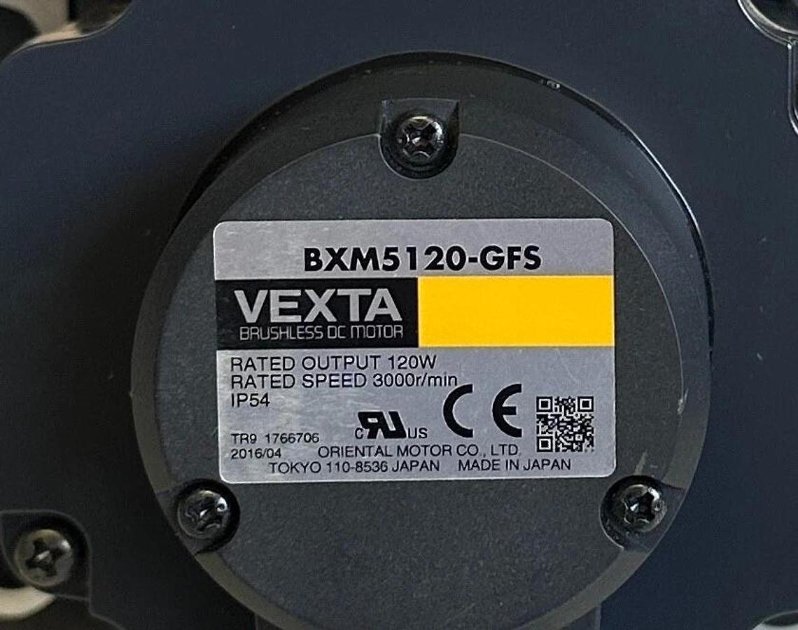 Used ORIENTAL MOTOR VEXTA BXM5120-GFS / GFS5G100FR BRUSHLESS DC MOTOR W/ GEAR HEAD