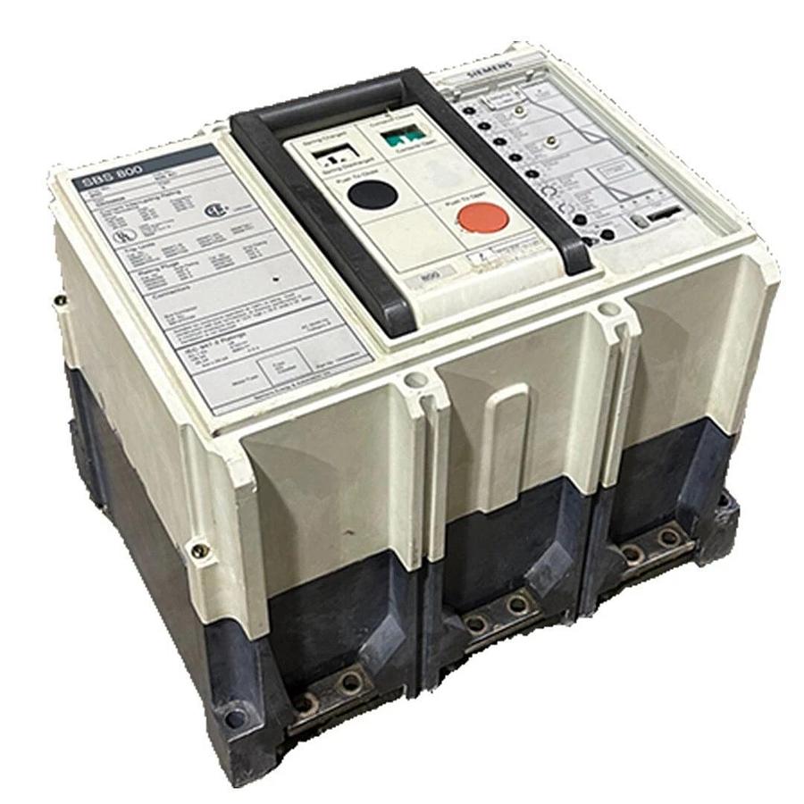 Used SIEMENS SBS0808F SBS 800 CIRCUIT BREAKER 800A 3P 600VAC W/ 600A TRIP UNIT