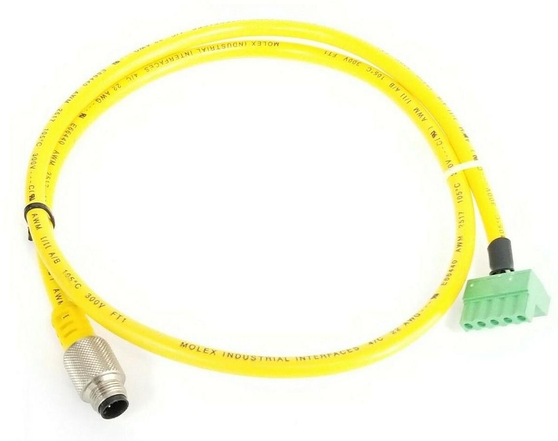 Used NEW MOLEX / WOODHEAD E66440 PLC CABLE AWM 2517 300V A/B FT1 4-PIN MALE 36-1/2''