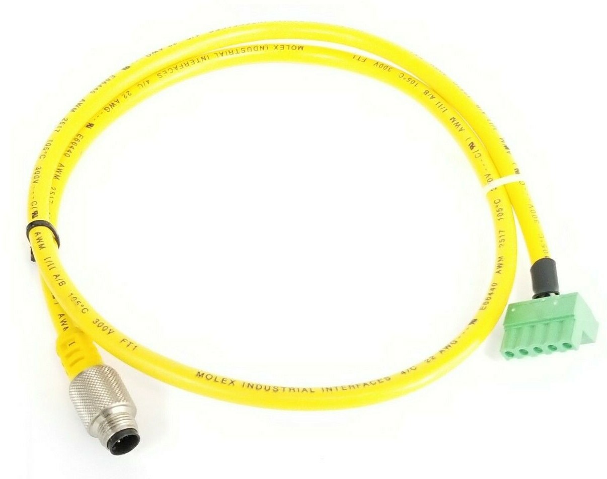 Used NEW MOLEX / WOODHEAD E66440 PLC CABLE AWM 2517 300V A/B FT1 4-PIN MALE 36-1/2''