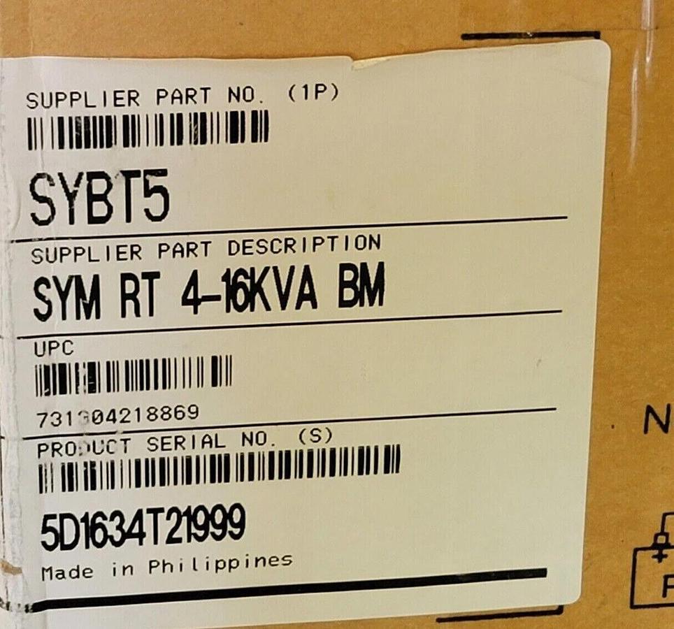 Used USED SCHNEIDER ELECTRIC APC SYBT5 SYM RT 4-16kVA BM BATTERY MODULE