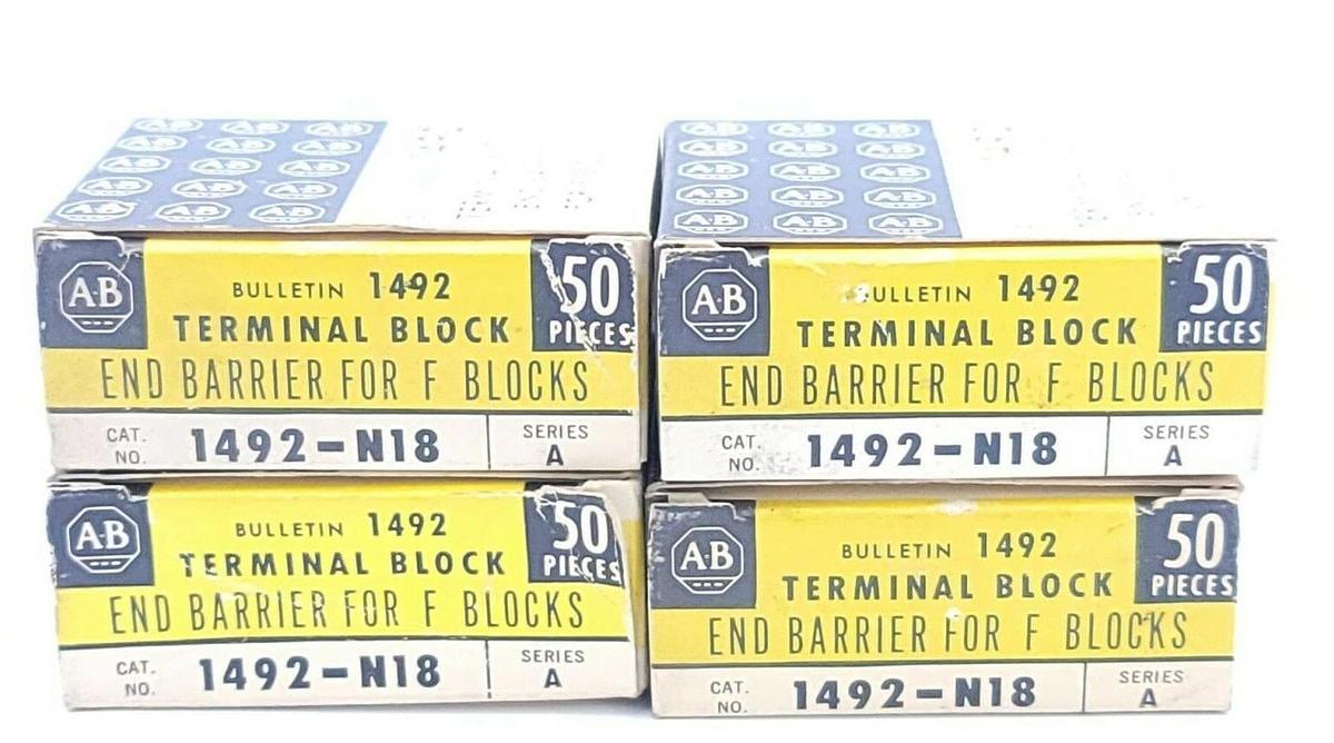 Used LOT OF 200 NIB ALLEN BRADLEY 1492-N18 SER. A END BARRIER FOR STYLE F 300V