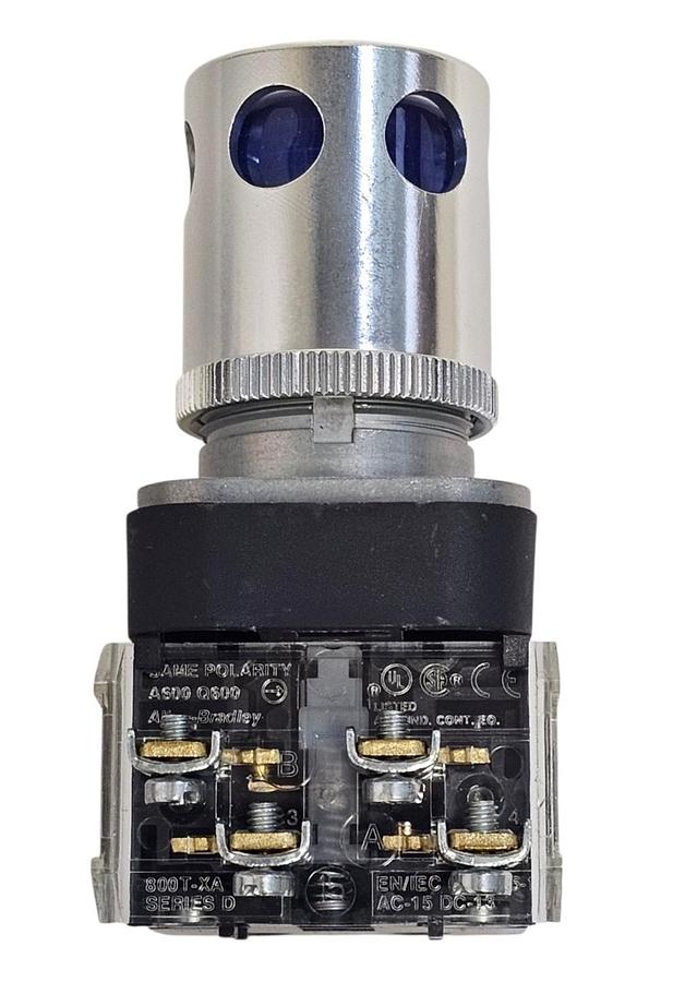 Used NIB ALLEN BRADLEY 800T-QAH2B PUSH BUTTON BLUE W/ GUARD 800TQAH2B SER. U