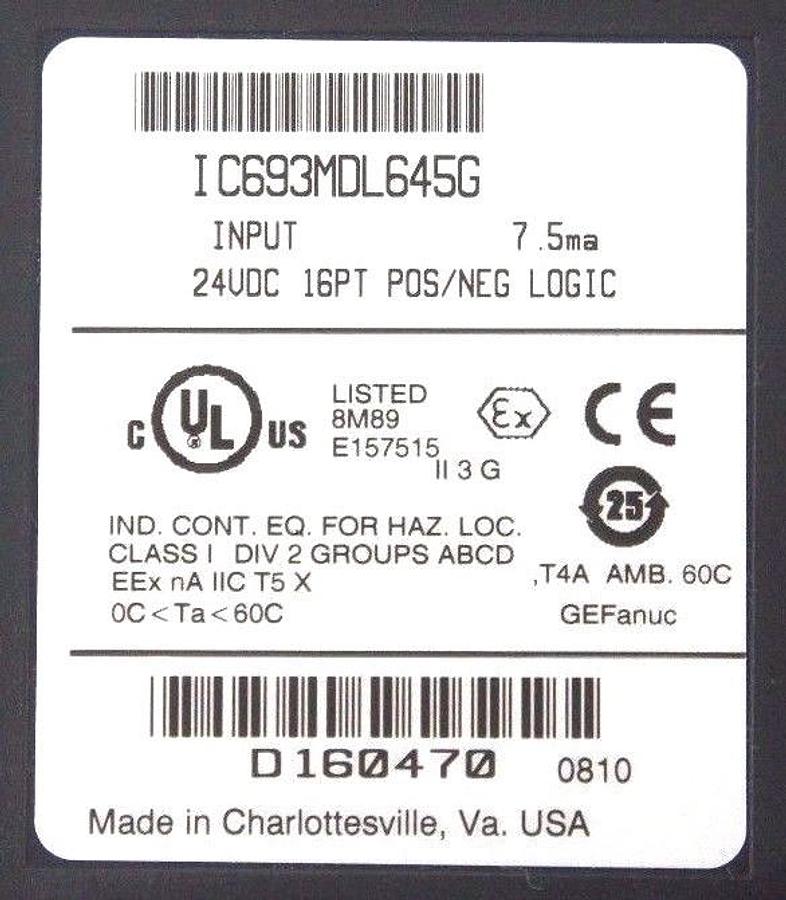GE FANUC IC693CHS392H 10 SLOT RACK W/ IC693MDL645D IC693MDL645G IC693MDL646E