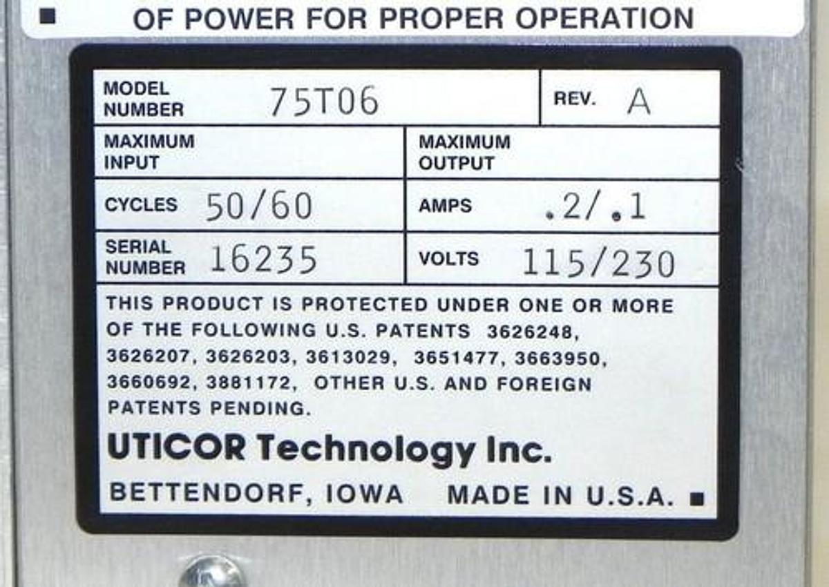 Used NEW UTICOR 75T06 DIRECTOR 4001 PROCESSOR MODEL 2 REV. A