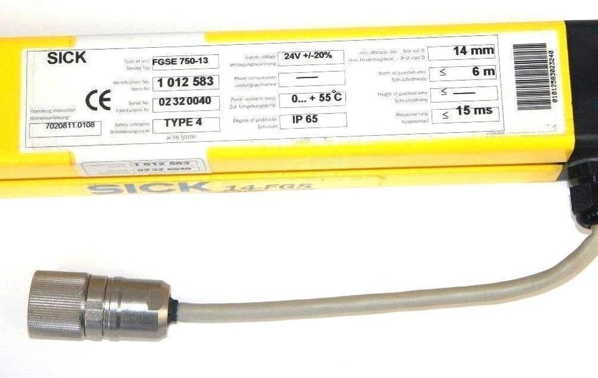 Used SICK FGSE750-13 LIGHT CURTAIN RECEIVER 1012583 14MM RESOLUTION FGSE75013